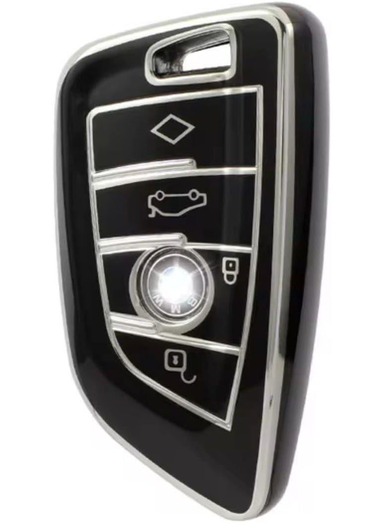 بي إم دبليو غطاء مفتاح سيارة مناسب لبي إم دبليو X1، X3، X5، X6، X7، 1، 3، 5، 6، 7، G20، G30، G11، F15، F16، G01، G02، F48، مصنوع من مادة TPU لحماية المفتاح من الخدوش والأوساخ. - Image 1